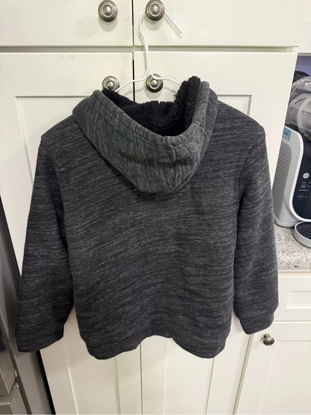 Old Navy Kids Charcoal Sherpa-Lined Zip Hoodie
